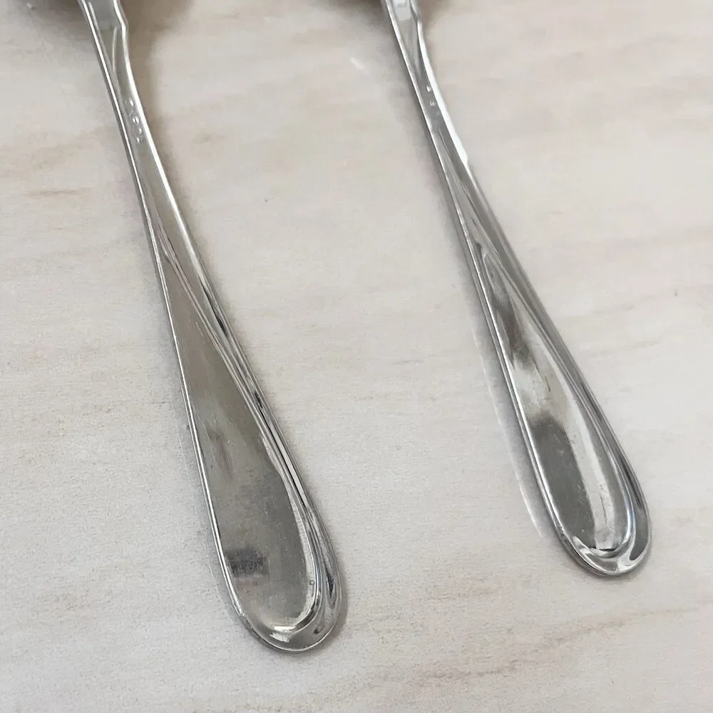 2pc ONEIDA Flight-Reliance Stainless Oval Soup Spoon 6 3/4” Glossy Flatware USA